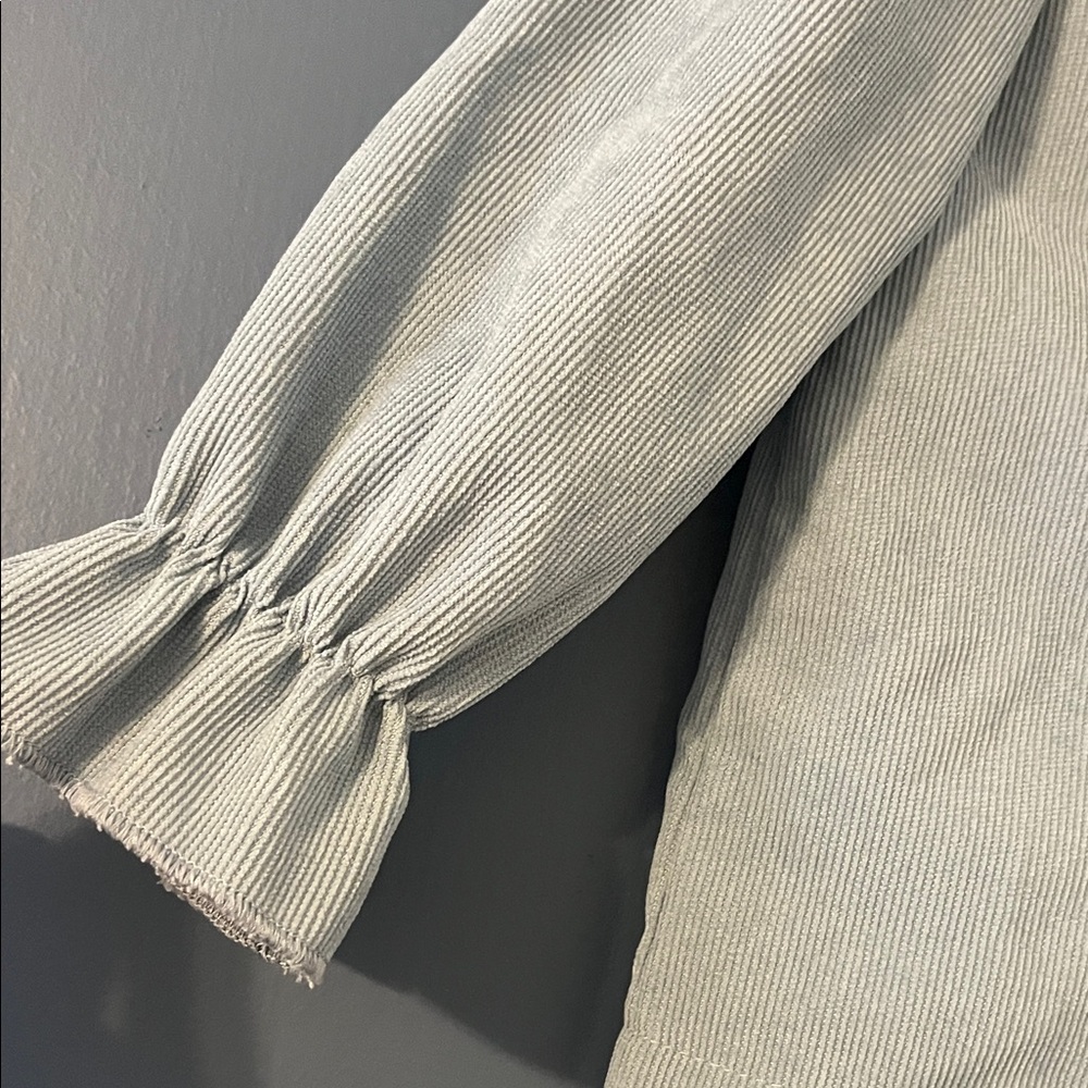 Embroidered Ruffle Button-Up Blouse - Picture 3 of 3